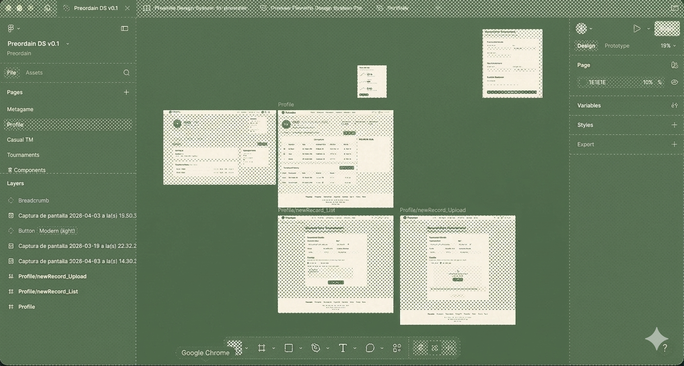 Figma mockups of the user profile